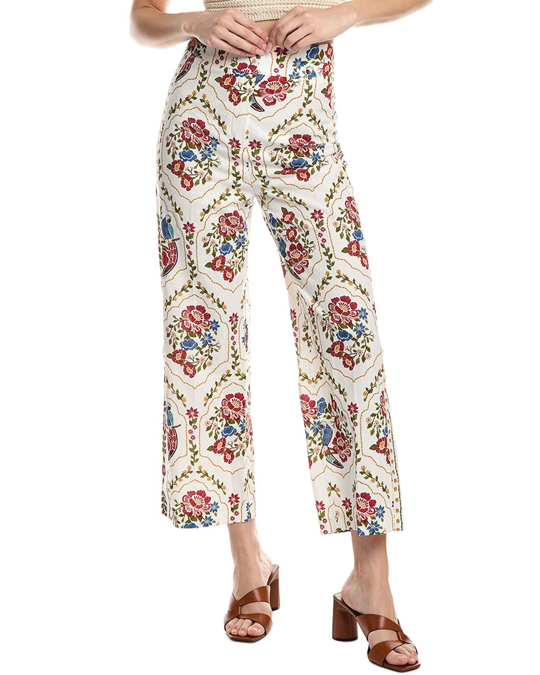 x Sézane Tiago Crop Linen-Blend Pant | Rue La La