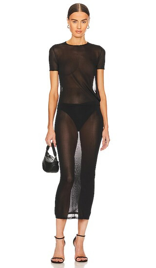 x REVOLVE Open Back Midi Dress in Black | Revolve Clothing (Global)