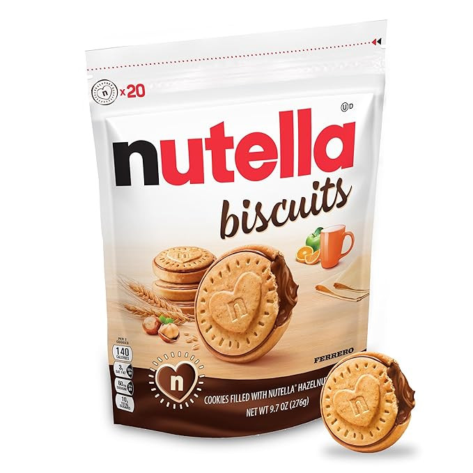 Nutella Biscuits Cookies Filled with Nutella Hazelnut Spread, Sweet Snack Pack, Holiday Christmas... | Amazon (US)