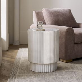 Fluted Ceramic Side Table (13"&ndash;16") | West Elm (US)