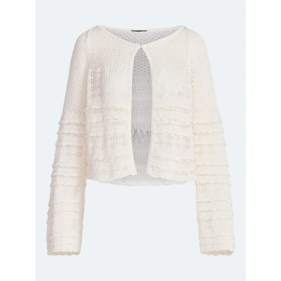Scoop Women's and Women's Plus Stitch Mix Button Front Cardigan, Sizes XS-4X | Walmart (US)