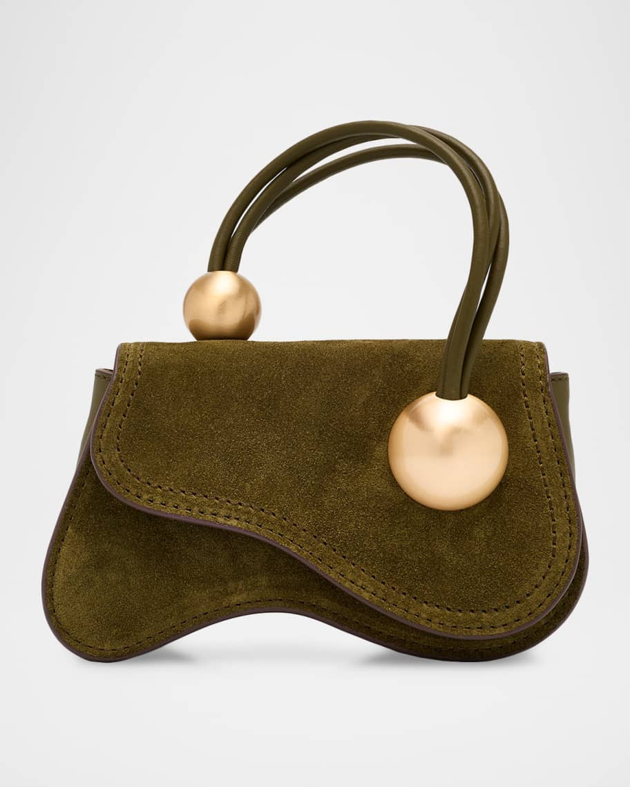 Kazia Sculptural Suede Crossbody Bag | Neiman Marcus