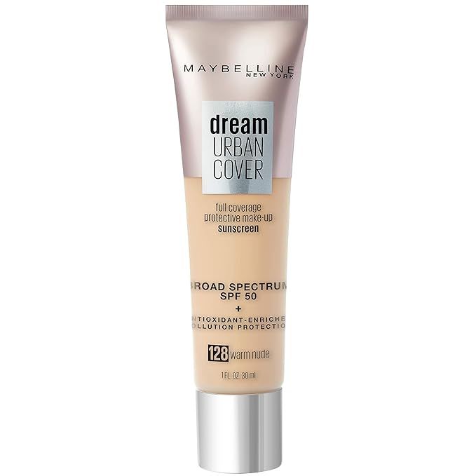 Maybelline Dream Urban Cover Flawless Coverage Foundation Makeup, SPF 50, Warm Nude | Amazon (US)