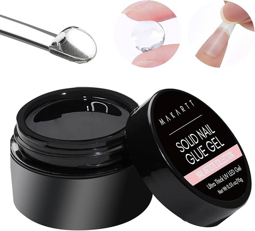 Makartt Solid Nail Glue Gel for Press On Nails- Strong Clear Acrylic Nail Tips Solid Gel Nail Glu... | Amazon (US)