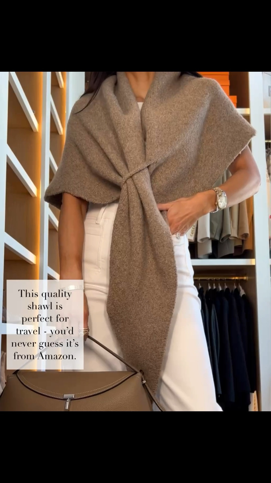 This quality shawl is perfect for travel and you would never guess it is from Amazon. The fabric feels luxe and substantial, with a beautiful drape that instantly elevates even the simplest outfit. I styled it with my favorite white denim and a designer-inspired Amazon handbag for a polished, effortless look. Such a chic layering piece for flights, dinners, or cooler spring days.

Amazon Travel Shawl – One size Frame Le Slim Palazzo Jeans – Wearing a size 24, runs TTS

MiaMiaMine Amazon shawl travel outfit idea Frame Le Slim Palazzo jeans white wide leg denim chic neutral outfit elevated everyday style Amazon handbag women luxe look for less layering piece spring transition outfit classic capsule wardrobe staple amazon must haves designer looks for less chic style elevated basics spring outfit inspiration

#LTKOver40 #LTKspringtrends #LTKTravel