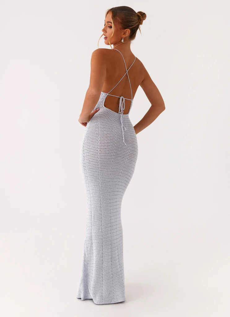 Zara Rose Crochet Maxi Dress - Blue | Peppermayo (Global)