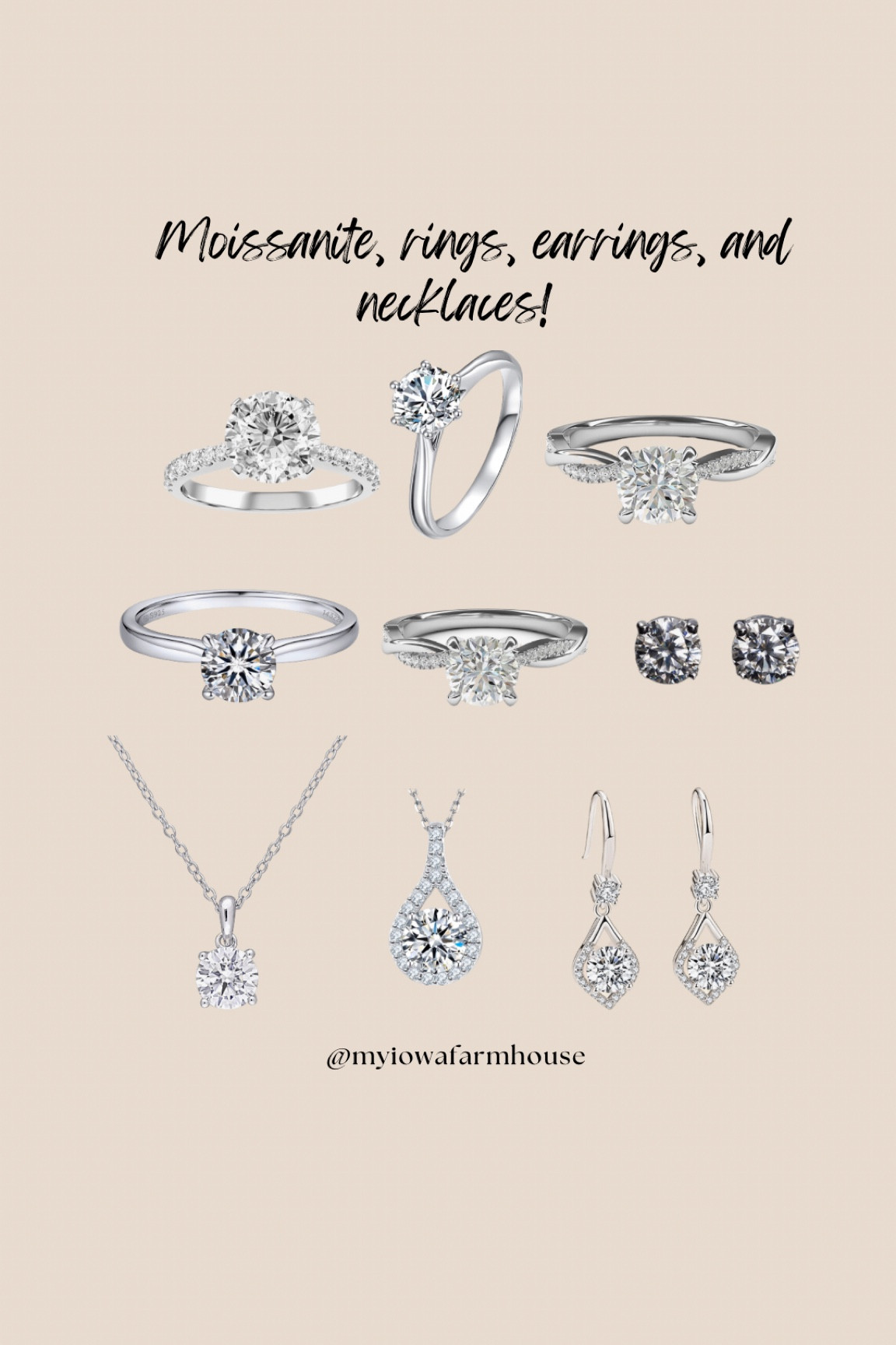 Moissanite rings, moissanite, earrings, moissanite necklaces. Jewelry. Engagement ring. Affordable jewelry. These rings come in half sizes, and the reviews on this jewelry is amazing!

#LTKstyletip #LTKGiftGuide #LTKwedding