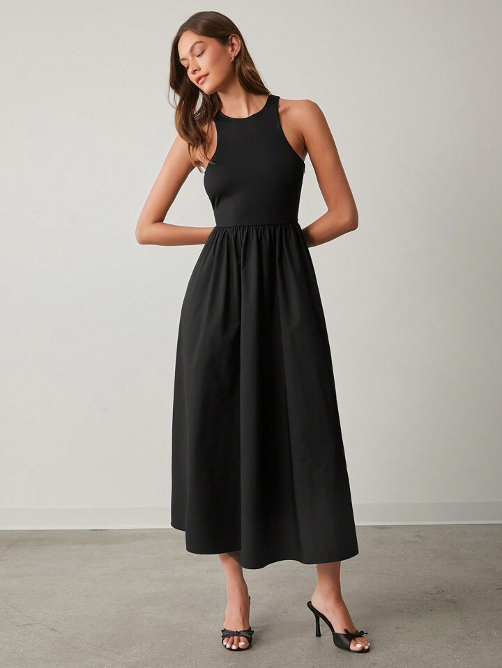 Enchnt Vestido Casual De Férias Sem Mangas De Cor Sólida Para Mulheres | SHEIN