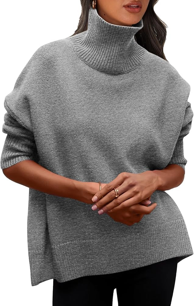 PRETTYGARDEN Women's 2024 Fall Turtleneck Oversized Sweater Long Sleeve Chunky Knit Pullover Casu... | Amazon (US)