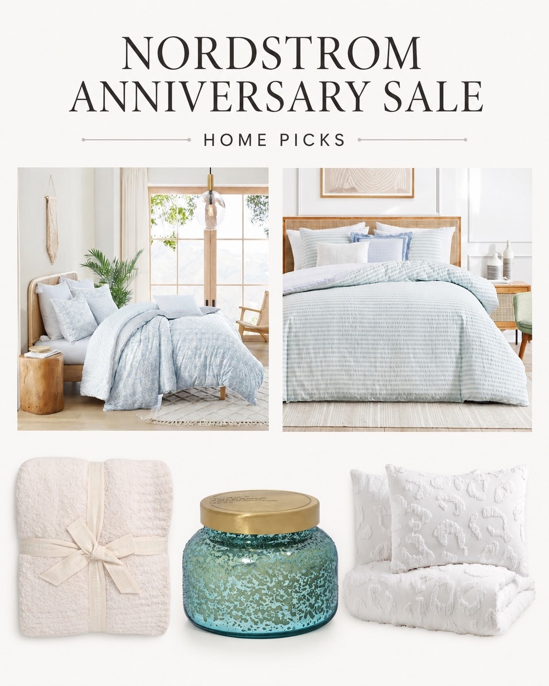 If you're looking for pale blue or mute blue-green bedding, these two sets are form one of my favorite brands. Would be perfect for bedrooms, guest rooms or college spaces.

Nordstrom Anniversary Sale early access begins July 14 for Icon cardmembers, July 15 for Ambassador cardmembers, July 16 for Influencer cardmembers, and opens to the public on July 18.