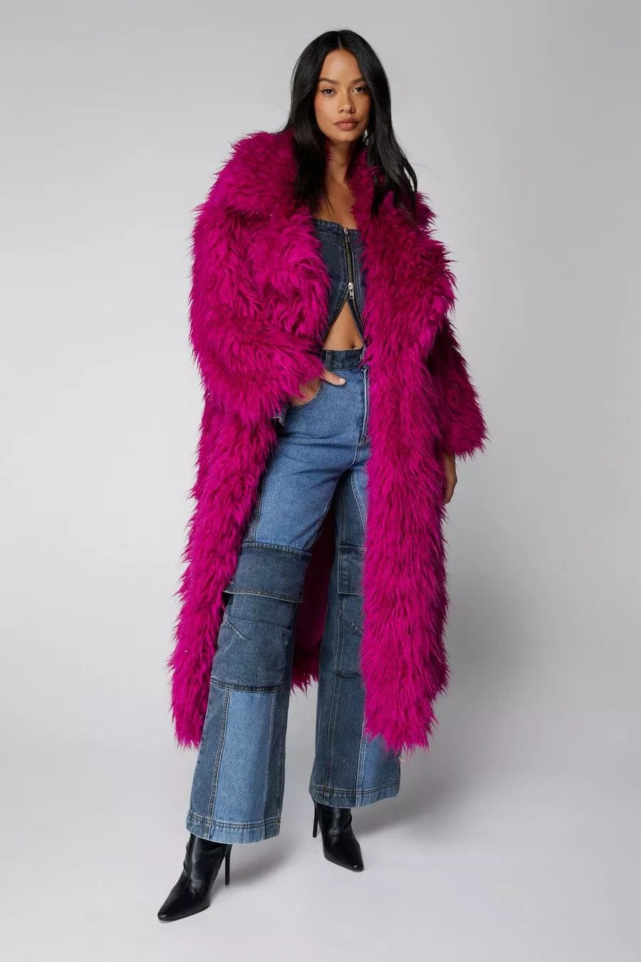 Petite Premium Textured Fur Coat | Nasty Gal US