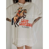 Lady Lawless Graphic Tee, Western Cowgirl Aesthetic Vintage Inspired T Shirt | Etsy (US)