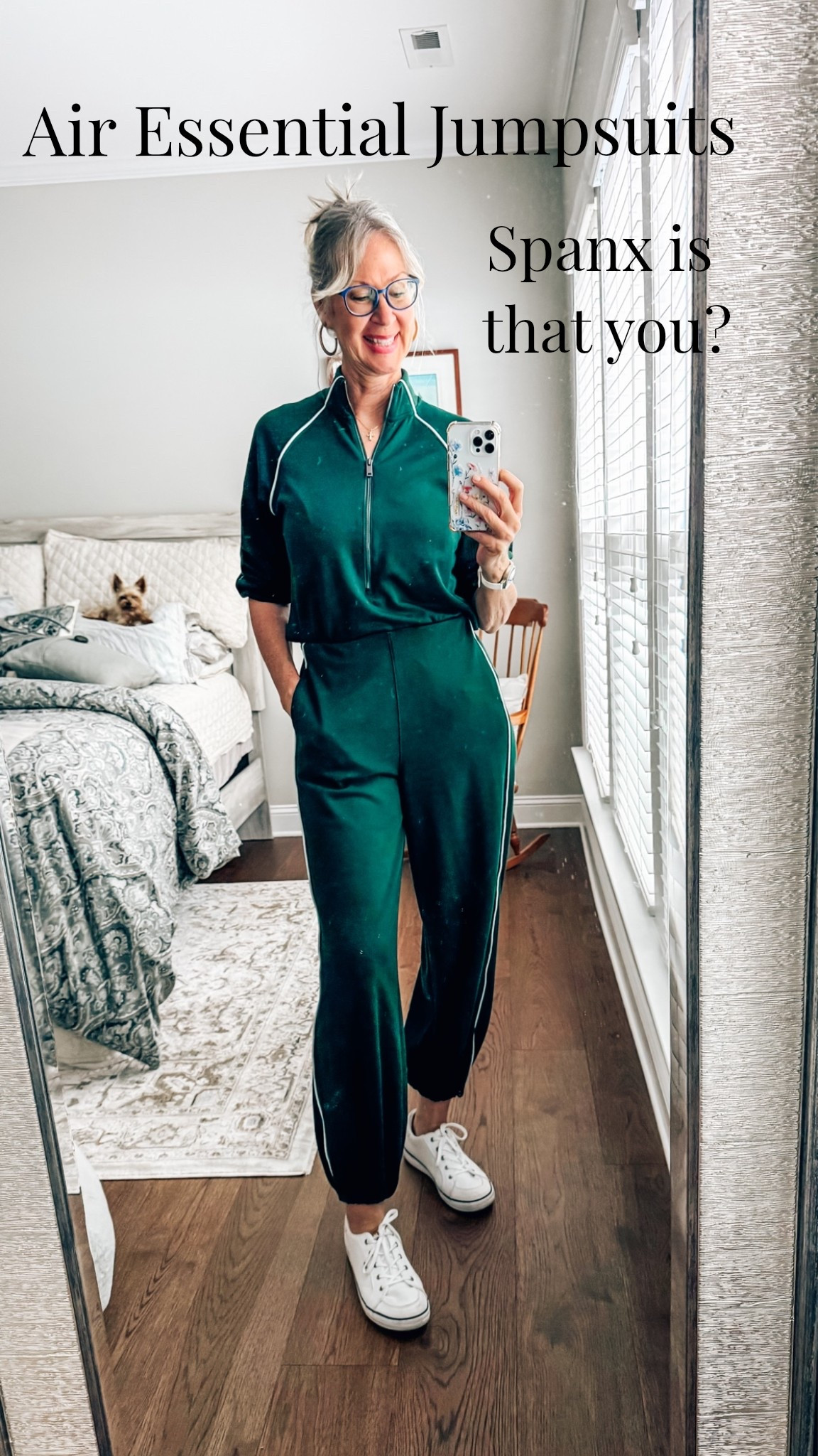 Air Essential bounce fleece fabric is so buttery soft and comfy and makes here jumpsuits irresistible! 
I’ve linked my favorite styles. They make such a cute outfit for nearly every occasion. You’ll want one in every color!!