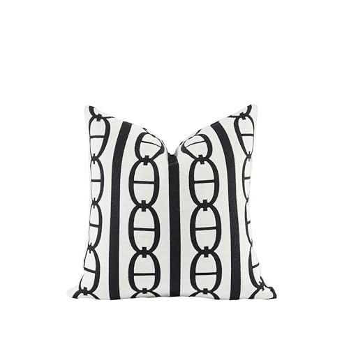 Croker Horse New 22x22'' inches Throw Pillow Cushion Covers - Black Pignose Horseshoe White Color Chenille Jacquard Embroidery Luxury Modern Style Couch Sofa Bed Pillow Cover for Living Room Bedroom | Amazon (US)