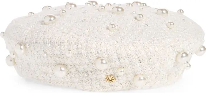 Bridget Imitation Pearl Pillbox Beret | Nordstrom