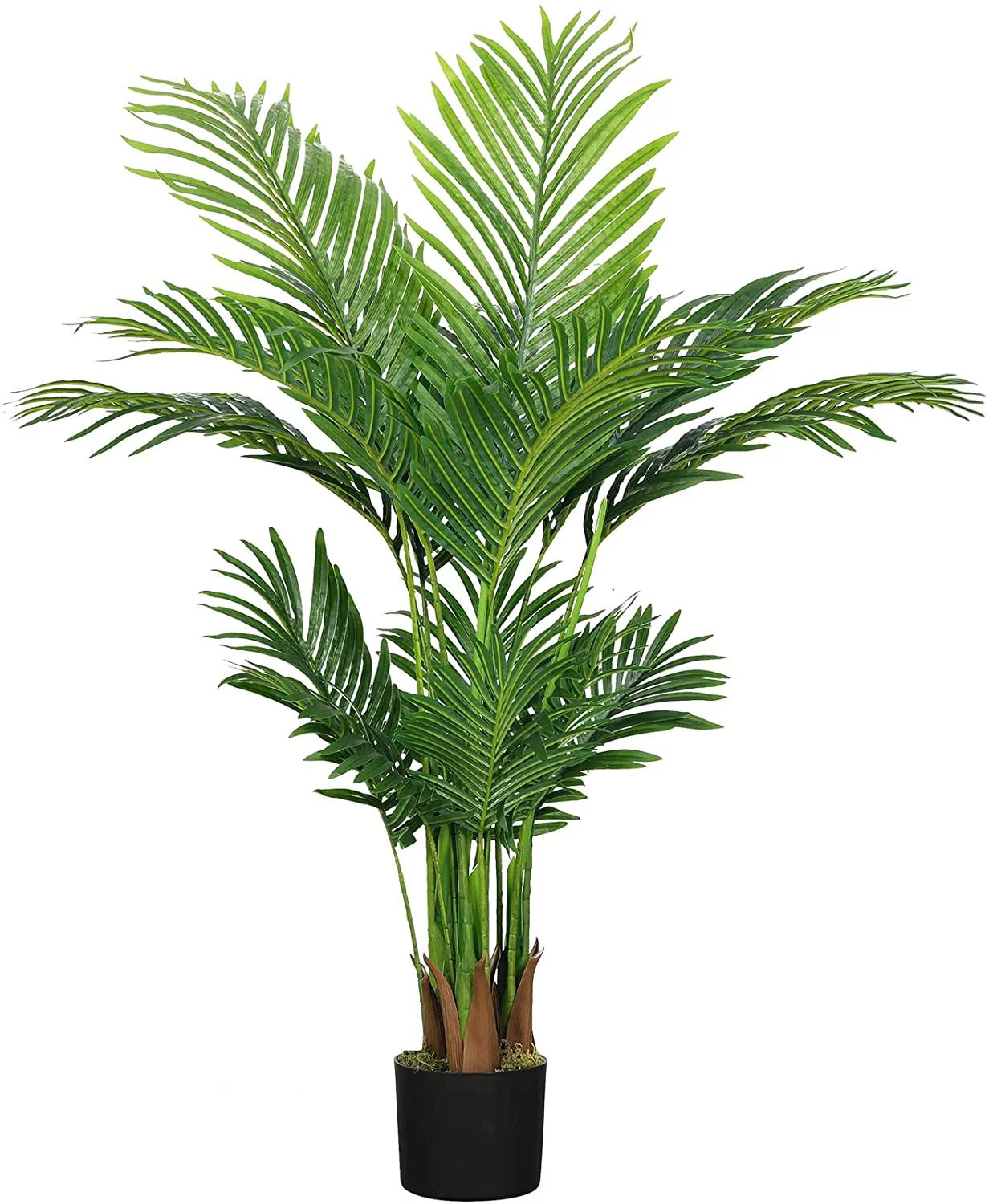 VIAGDO Artificial Areca Palm Plant, 4 Feet Tall Fake Palm Tree with 15 Trunks, Faux Tropical Plan... | Walmart (US)