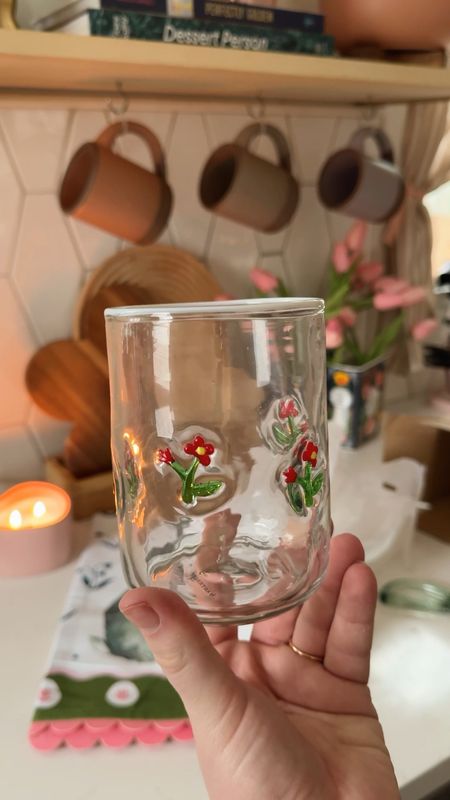 Tidy the house with me! New Anthropologie icon juice glass in Flowers 