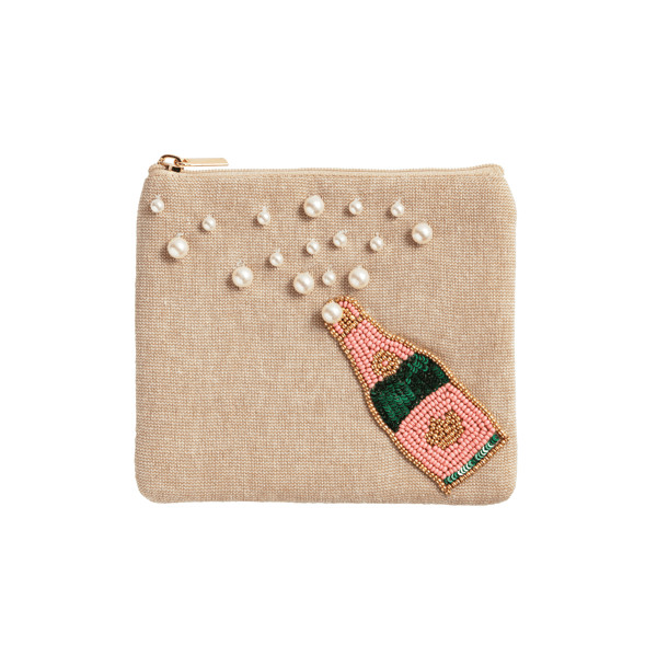 Champagne Beaded Cocktail Pouch | Mud Pie
