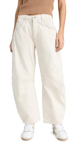 Free People Women's We The Free Good Luck Barrel Jeans, Milk, Off White, 32 | Amazon (US)