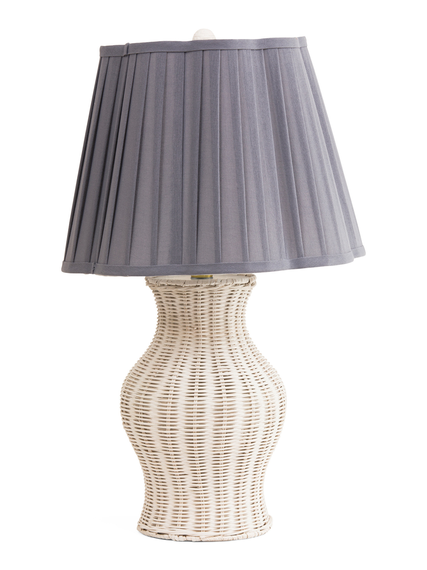 16x24.5 Rattan Table Lamp With Pleated Shade | TJ Maxx
