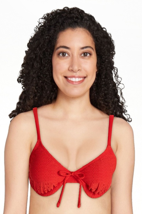 Time and Tru Women’s and Women's Plus Underwire Eyelet Bikini Top, Sizes XS-3X | Walmart (US)