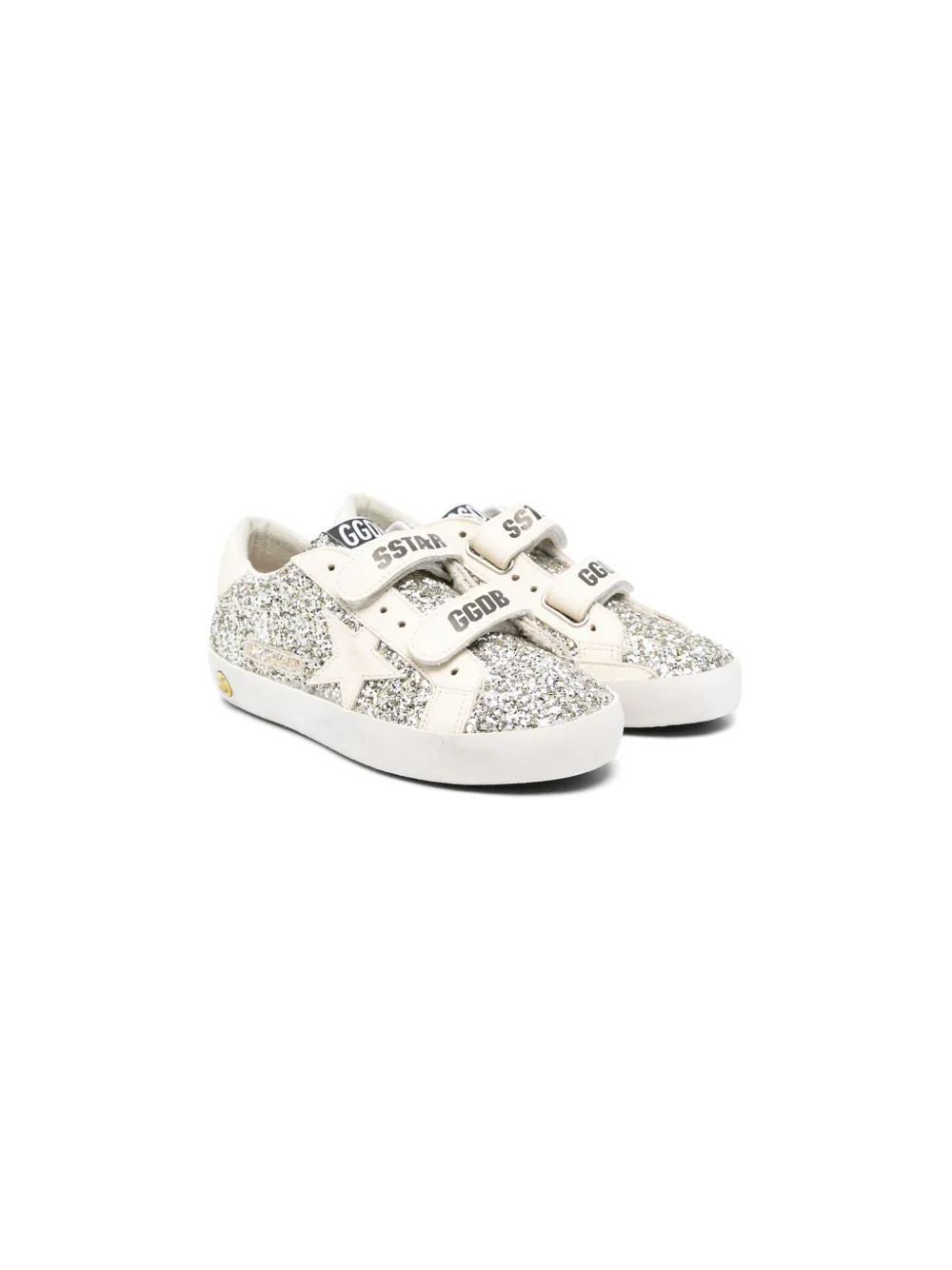 Golden Goose Kids Old School touch-strap sneakers - Silver | Farfetch Global