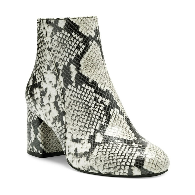 INC Womens Black Snakeskin Floriann Almond Toe Block Heel Zip-Up Booties 6 M - Walmart.com | Walmart (US)