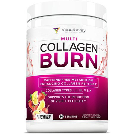 Multi Collagen Burn: Multi-Type Hydrolyzed Collagen Protein Peptides with Hyaluronic Acid Vitamin C  | Walmart (US)