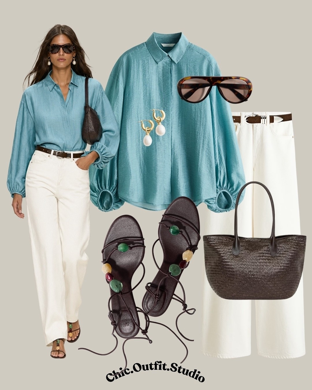Turquoise Blouse & White Jeans Effortless Summer Chic

✨A flowy turquoise blouse paired with white jeans creates a fresh, luminous spring-summer outfit. The airy fabric and soft drape add movement, while the crisp white denim keeps the look modern, clean, and easy to wear.

✨Perfect for work-from-café days, summer lunches, travel outfits, or relaxed evening plans.

✨Tags: turquoise blouse outfit women, white jeans outfit summer, spring summer outfit women, casual chic outfit women, european summer outfit, smart casual outfit women, elevated basics outfit, summer outfit ideas women, effortless chic outfit, warm weather outfit women

#LTKspring #LTKsummer #LTKdatenight