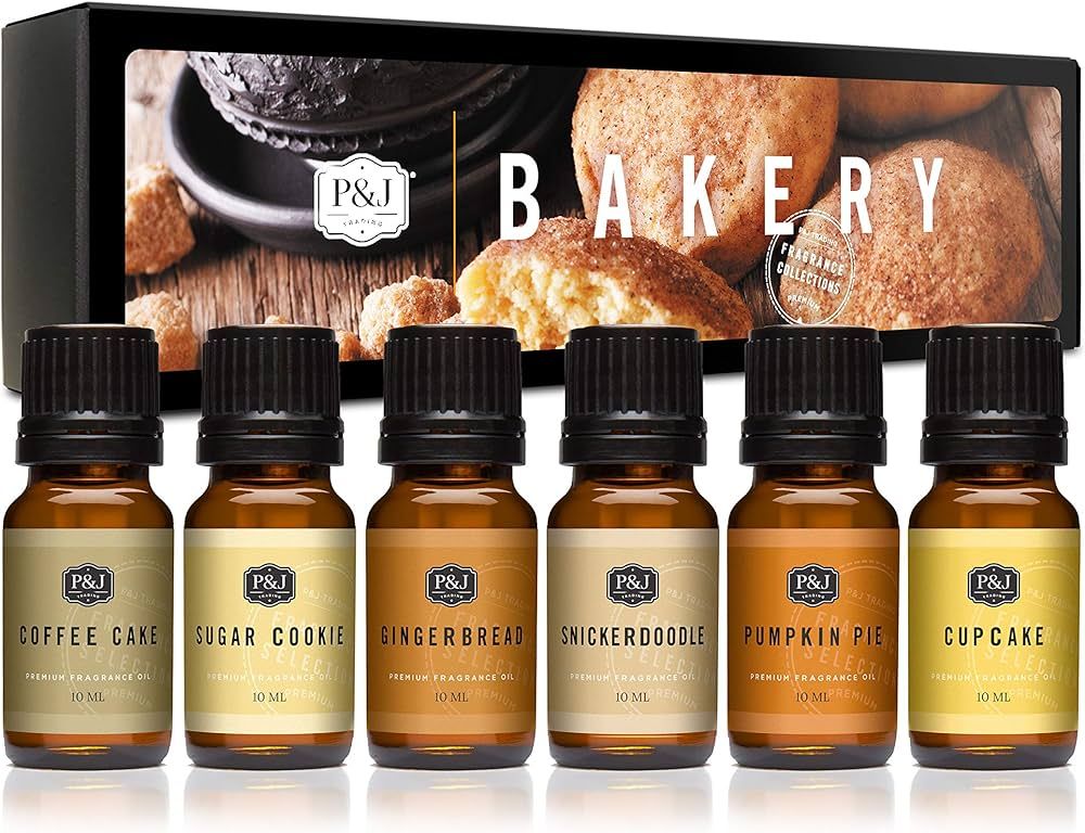 P&J Trading Bakery Set of 6 Fragrance Oils - Pumpkin Pie, Cupcake, Sugar Cookies, Coffee Cake, Sn... | Amazon (US)