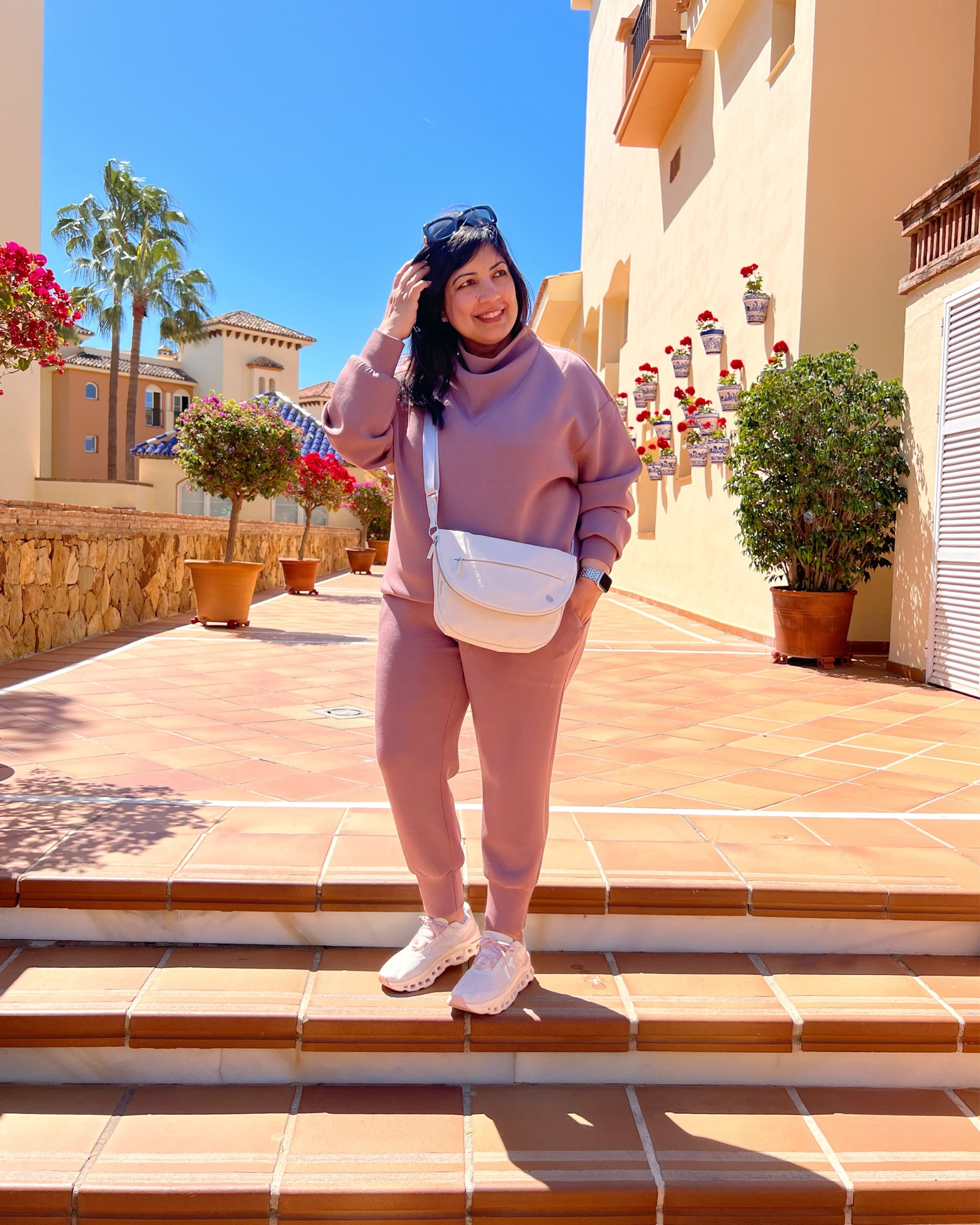 ON Cloudmonster sneakers on sale 30% off! Great for travel and lots of walking. Sneakers are true to size. 

Also loving this Varley set for travel! Wore this on a long flight to Europe and a long train ride and it’s probably one of the softest and most comfy outfits I own. Wearing both the top and pants in size large and it works really well on a midsize petite frame. I also got the shorts that match this sweatshirt for a different look and linked those below too. ON Cloudmonster sneakers true to size. Lululemon festival bag. Gucci sunglasses.

#LTKCyberWeek #LTKTravel #LTKGiftGuide