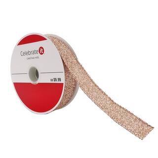 7/8" Glitter Taffeta Wired Ribbon by Celebrate It™ Christmas | Michaels Stores