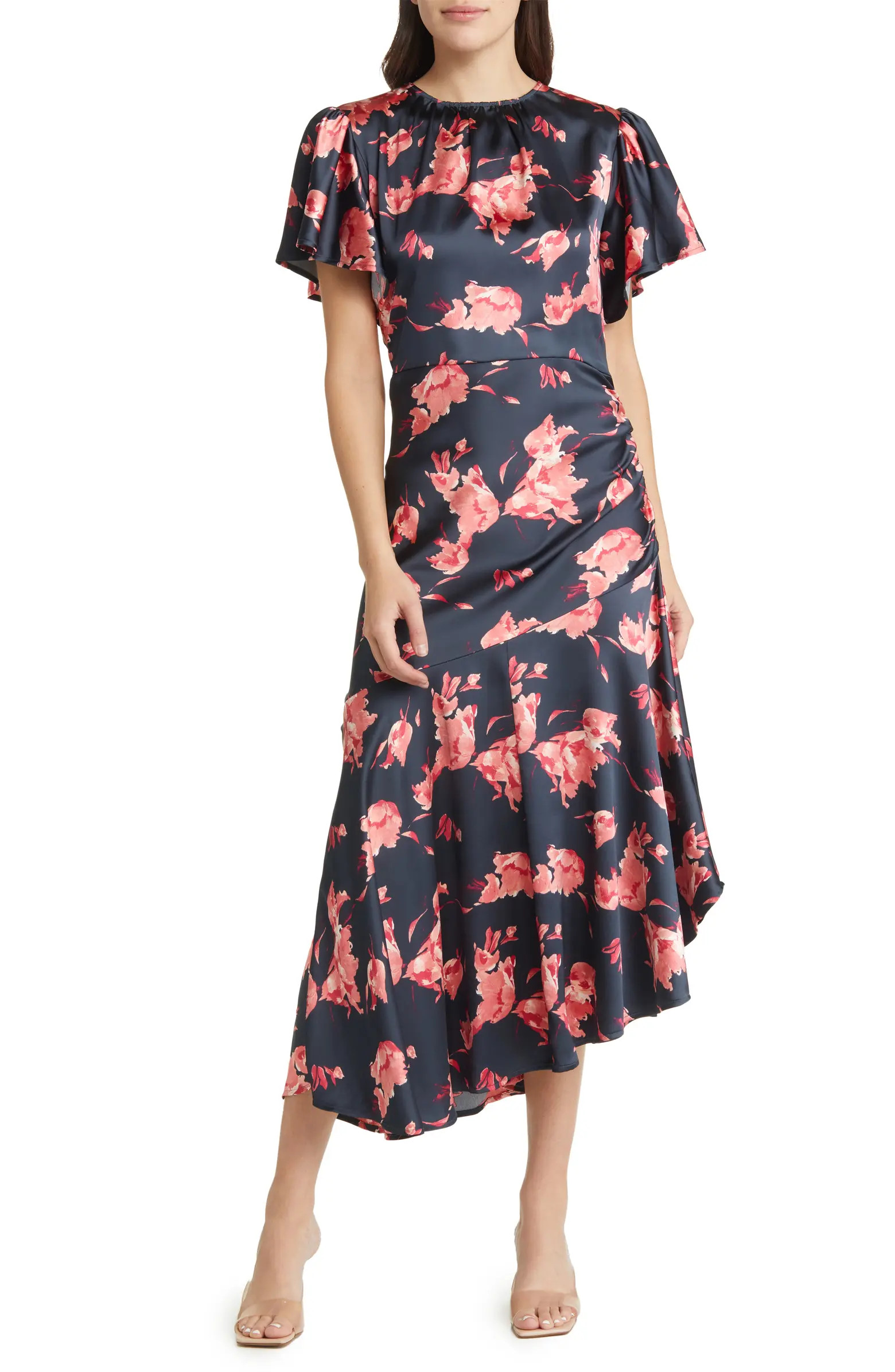 Chelsea28 Flutter Sleeve Asymmetric Hem Dress | Nordstrom | Nordstrom