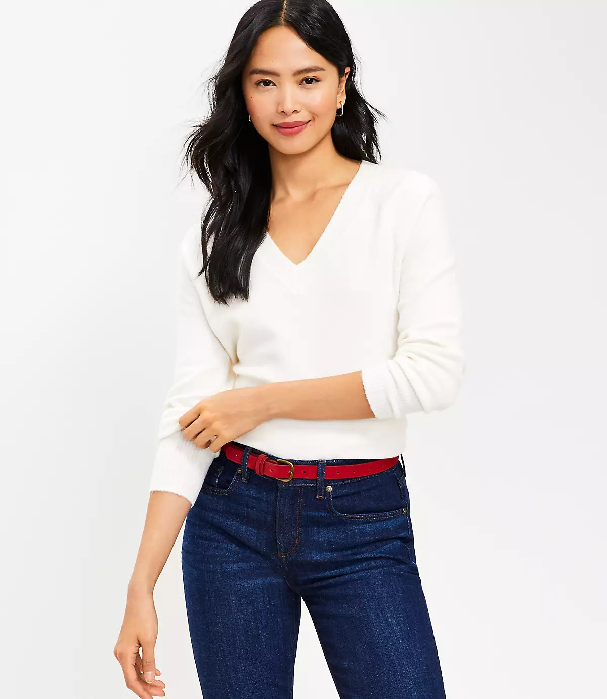 Relaxed V-Neck Sweater | LOFT