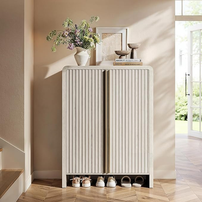 ModernMate 43" Tall Shoe Cabinet with Adjustable Shelves, 20 Pairs Large Shoes Storage Cabinet wi... | Amazon (US)