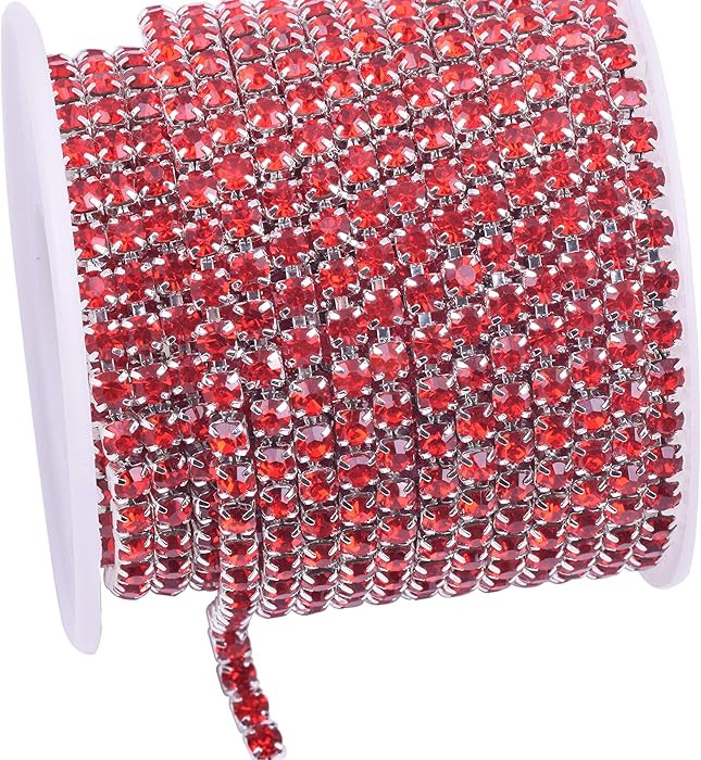 KAOYOO 10 Yards 4MM Crystal Rhinestone Close Chain Trim for Sewing Crafts,DIY Decoration | Amazon (US)