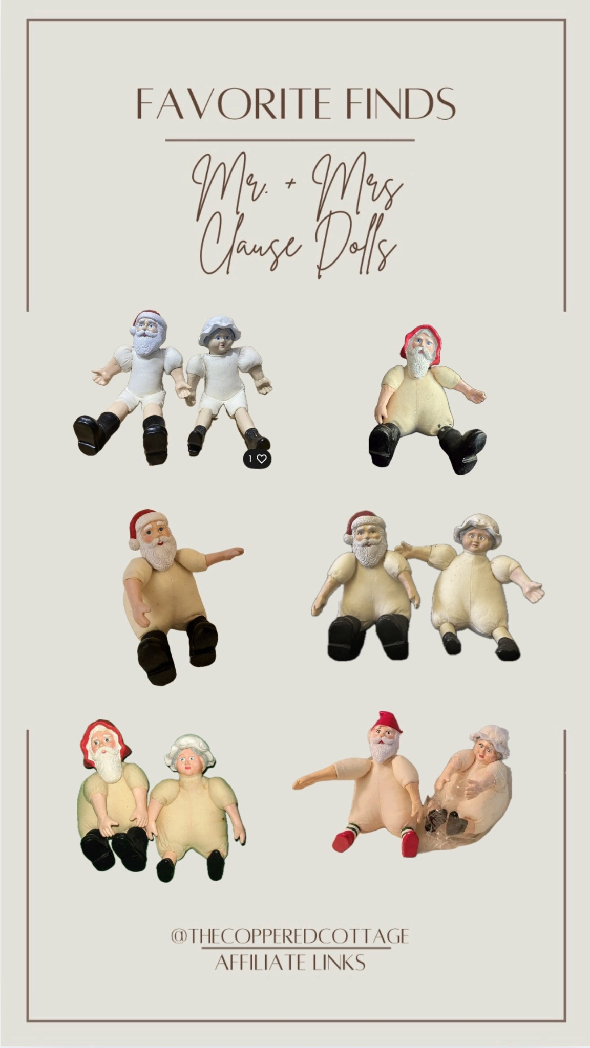 Mr and Mrs. Clause 
Antique/cottage/home decor/vintage/primitive/country/candle holders/art/oil painting/frame/throw pillow/pillow/ribbon/gingham/bow/stems/flowers/dried stems/dried flowers/crock/crocks/stoneware crock/pitcher/plate/cup/mug/coffee/garland/deer/reindeer/christmas/christmas decor/brass/brass home decor/brass decor/bells/bell/santa/snowman/snowflakes/Christmas tree/diy/lamp/rug/curtains/living room/kitchen/bathroom/closet/bedroom/office/hallway/storage/organization/organizer/red/blue/orange/purple/yellow/gree/brown/white/black/gray/farmhouse/cozy/comfy/painting/artwork/wall art/original art/candle/battery candles/taper candles

#LTKHoliday #LTKGiftGuide #LTKSeasonal