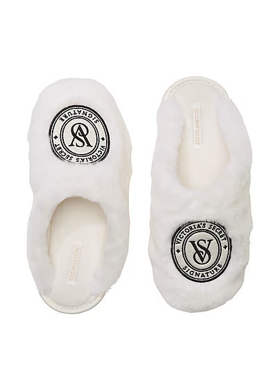 Closed-Toe Faux Fur Slippers, White/ivory, S - Women's - Victoria's Secret | Victoria's Secret (US / CA )