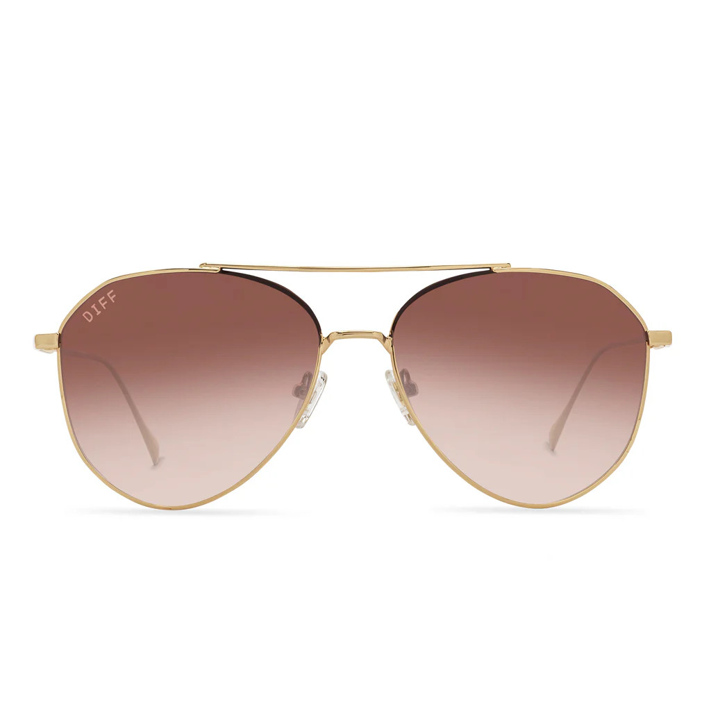 JANE - GOLD + BROWN GRADIENT SUNGLASSES | DIFF Eyewear