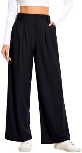 Slacks for Women Dress Pants Stretchy Work Pants Wide Leg High Waisted Business Casual Trousers w... | Amazon (US)