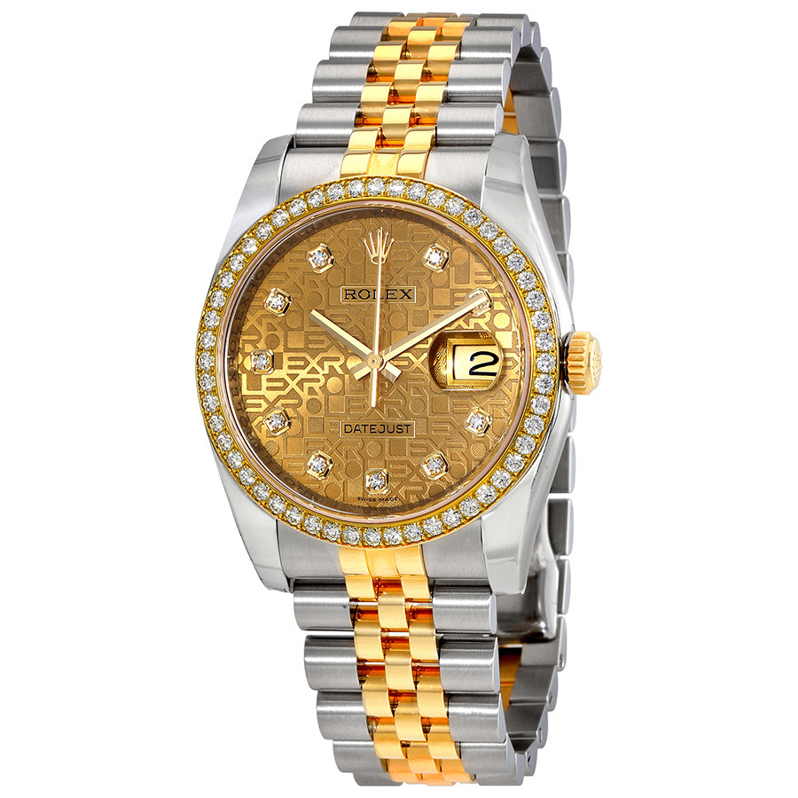 Pre-owned Rolex Oyster Perpetual Datejust 36 Champagne Dial Stainless Steel & 18K Yellow Gold Jubilee Bracelet Automatic Watch 116243CDJ | Jomashop.com & JomaDeals.com