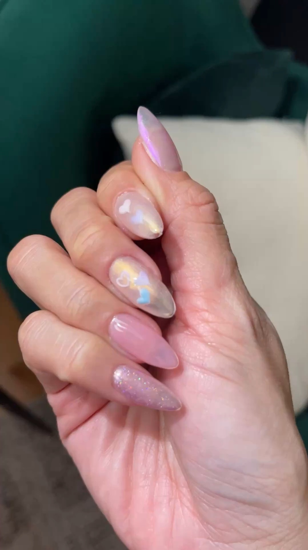 Saving money doing my own nails at home 💅🏽 has proven to be a outlet for my creativity. 

I like a mixed mani, soft jelly pink, iridescent chrome powder, holographic and chameleon polish. 

Gel nail manicure Gel-X nails 

#LTKBeauty #LTKStyleTip