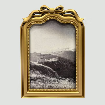 Harbortown 4"x6" Decorative Arched Bow Table Picture Frame Gold | Target