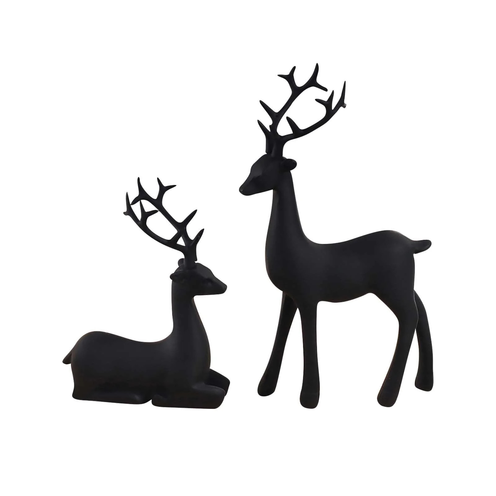 2pcs Black Reindeer Sculpture Decorations,Resin Deer Statue,Reindeer Christmas Decor,Resin Reinde... | Walmart (US)