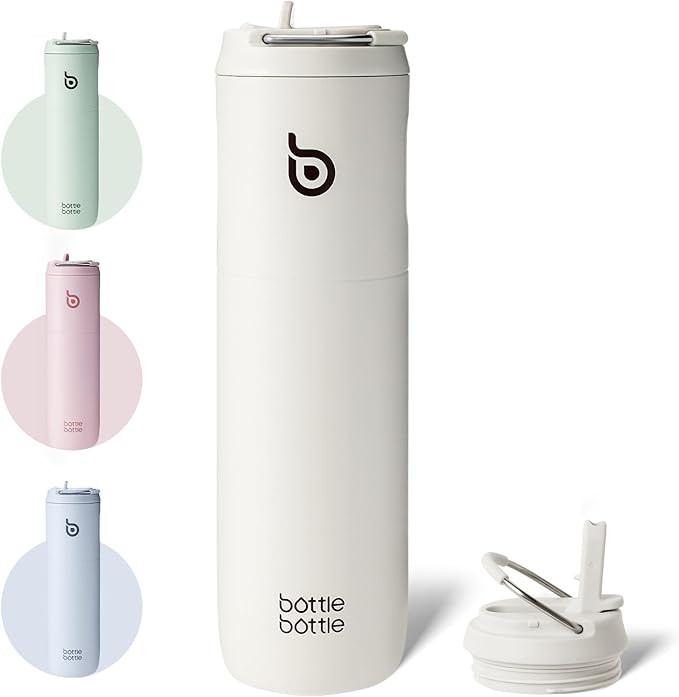 Bottle Bottle Stainless Steel Water Bottle 700ml with Straw and Lid Sports Insulated Metal Water ... | Amazon (UK)