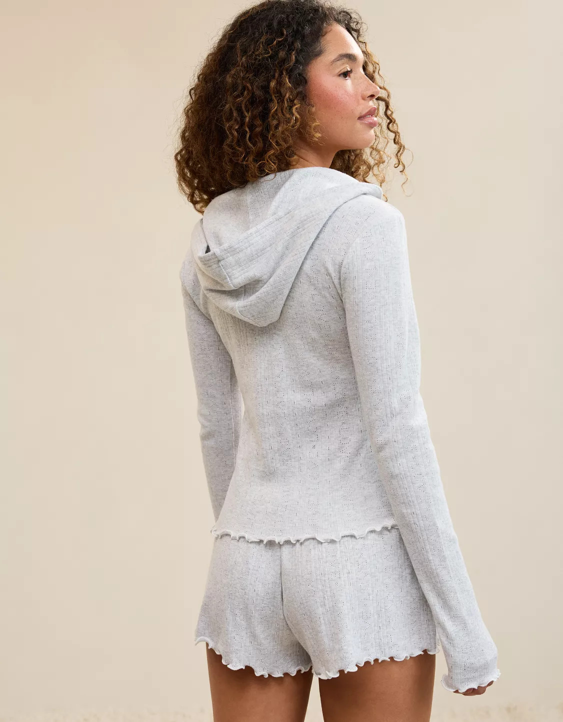 Aerie Pointelle Long Sleeve Hoodie | Aerie