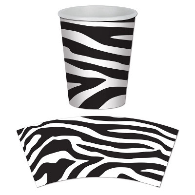 Beistle Zebra Print Beverage Cups, 9 Oz, 3 packs of 8 cups (24/Pkg) Multicolored | Target
