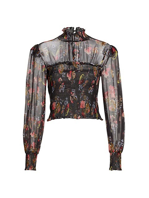 Esmaralda Floral Silk Top | Saks Fifth Avenue
