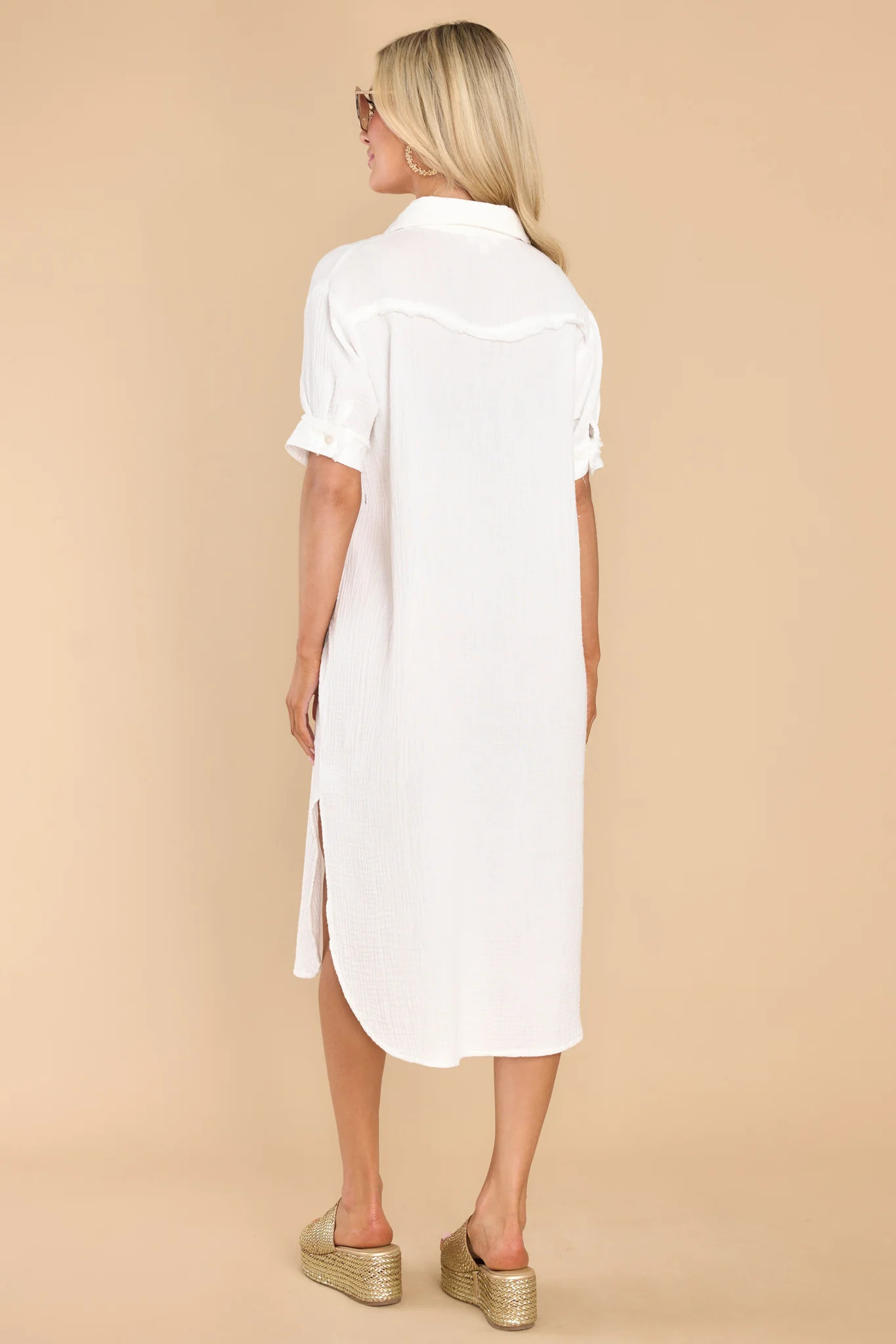 Flawless And Free Ivory Midi Dress | Red Dress 