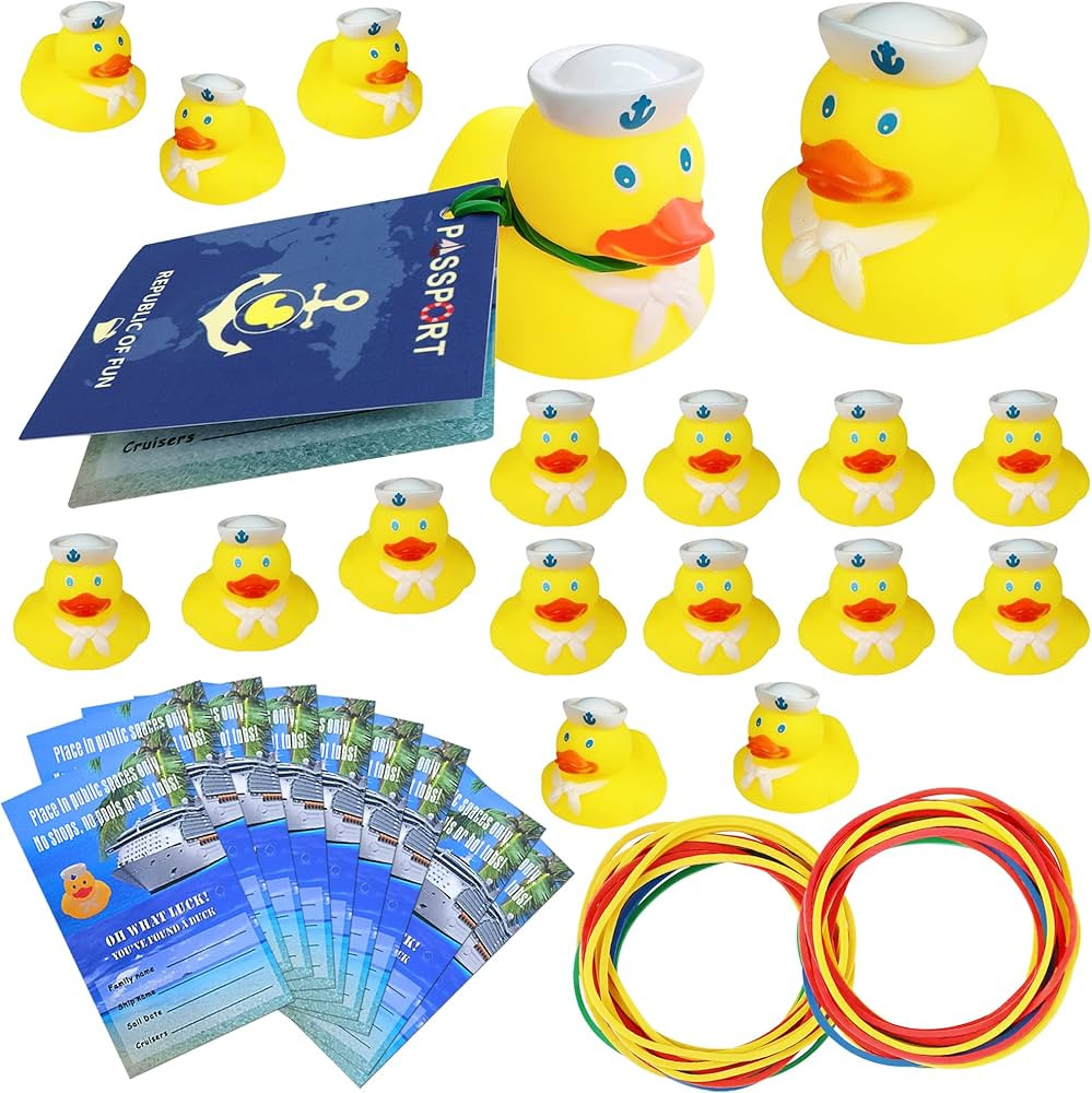 72 Pcs Cruise Ducks Tag Kits, Includes 24 Rubber Ducks for Cruise Ships 24 Cruising Ducks Tag Car... | Amazon (US)